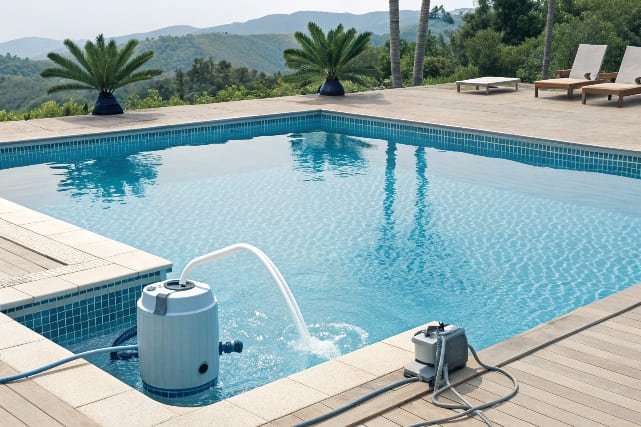 Automatic pool chlorinator an automatic inline chlorinator connected to pool plumbing